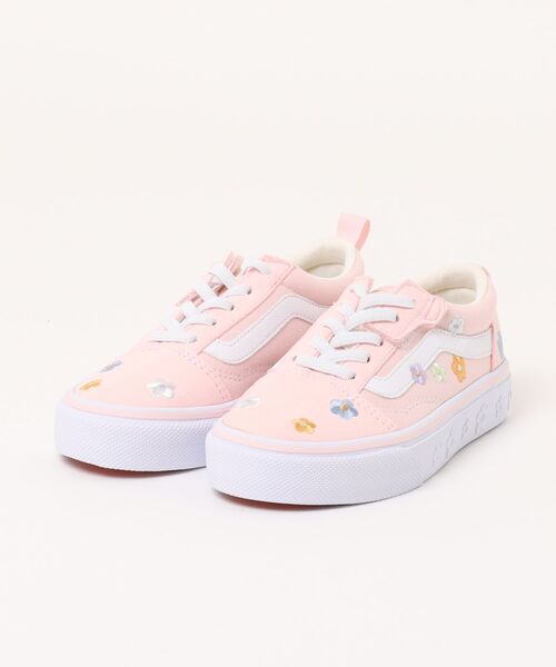 VANS(バンズ)の「VANS ヴァンズ 17-22(H) OLD SKOOL オールドスクール V36PS EB.FLW PNK/WHT/FLW(スニーカー・キッズ・ピンク・20/18/17/19/21/17.5/18.5/19.5/20.5/22.0cm/21.5)」の1枚目の写真