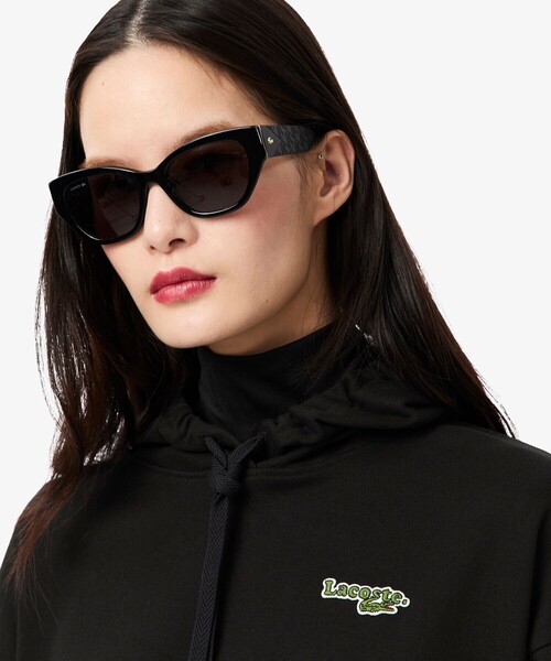 LACOSTE（ラコステ）の「ネーム＆ワニロゴパッチスウェットフーディー（パーカー・レディース・ダークグリーン/ブラック・34/40/38/36）」の3枚目の写真