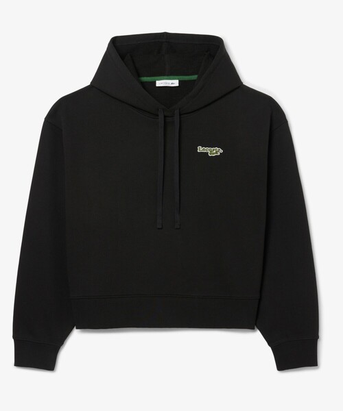 LACOSTE（ラコステ）の「ネーム＆ワニロゴパッチスウェットフーディー（パーカー・レディース・ダークグリーン/ブラック・34/40/38/36）」の5枚目の写真