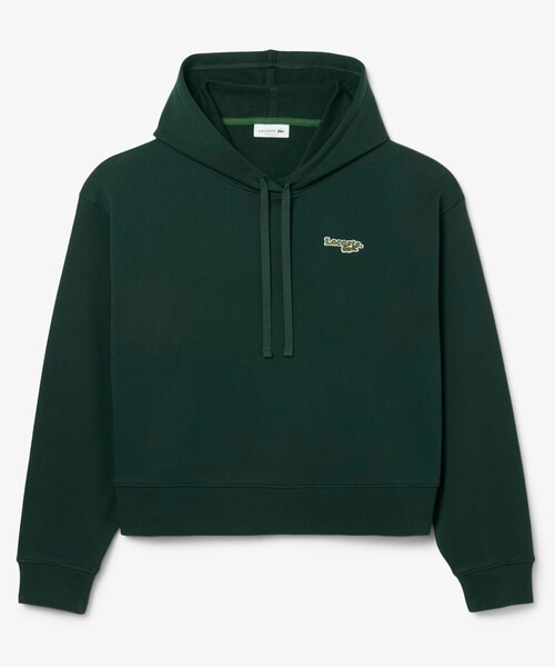 LACOSTE（ラコステ）の「ネーム＆ワニロゴパッチスウェットフーディー（パーカー・レディース・ダークグリーン/ブラック・34/40/38/36）」の10枚目の写真