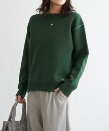 SEV 緑色 セーター サニークラウズ 緑に染まった重宝ニットタートル〈レディース