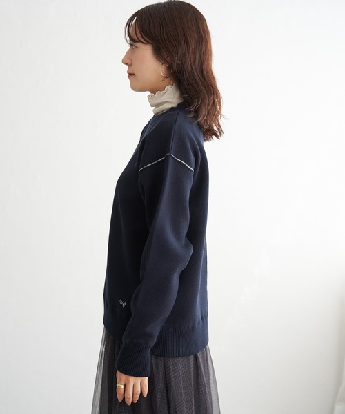 ikka(イッカ)の「コットンMIXスウェットライクニット(ニット/セーター・レディース・オフホワイト/グリーン/ネイビー/レッド・M/L/S)」の22枚目の写真