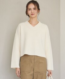 【SLOW/一部店舗限定】ソフトウール Vネック ニット