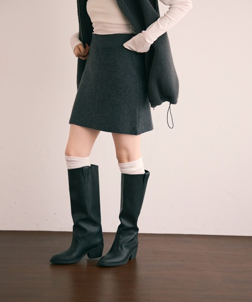 Trish（トリッシュ）の「ニットミニスカート（スカート・レディース・ブラウン/グレー/アイボリー/ブラック・FREE）」の10枚目の写真