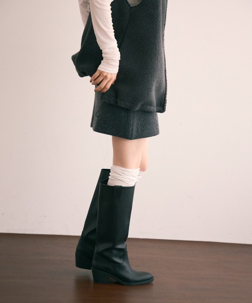 Trish（トリッシュ）の「ニットミニスカート（スカート・レディース・ブラウン/グレー/アイボリー/ブラック・FREE）」の18枚目の写真