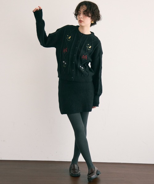 Trish（トリッシュ）の「ニットミニスカート（スカート・レディース・ブラウン/グレー/アイボリー/ブラック・FREE）」の15枚目の写真