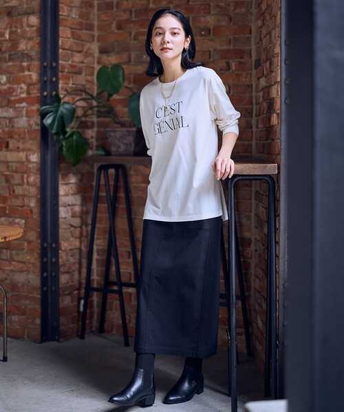 ANY(エニィ)の「ロゴロングスリーブTシャツ(Tシャツ/カットソー・レディース・グレー系/アイボリー系・F)」の7枚目の写真