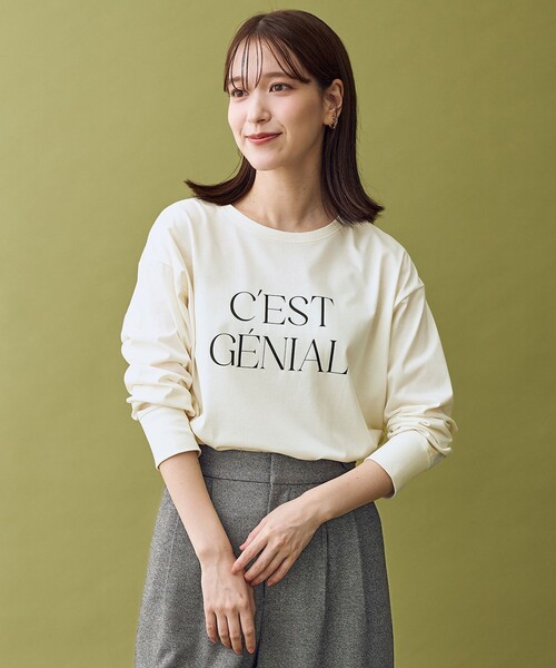 ANY(エニィ)の「ロゴロングスリーブTシャツ(Tシャツ/カットソー・レディース・グレー系/アイボリー系・F)」の11枚目の写真