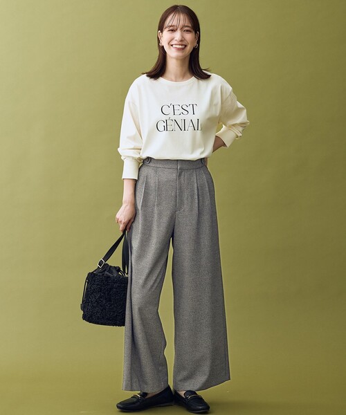 ANY(エニィ)の「ロゴロングスリーブTシャツ(Tシャツ/カットソー・レディース・グレー系/アイボリー系・F)」の12枚目の写真