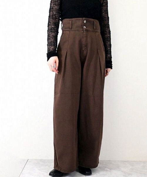 STYLEBLOCK（スタイルブロック）の「デニム・カラーデニムハイウエストストレートパンツ（デニムパンツ・レディース・ブラウン/ブルー/ブラック・M/S）」の3枚目の写真