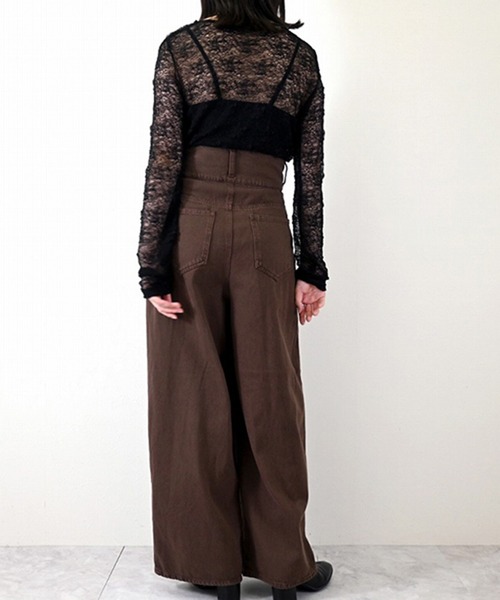 STYLEBLOCK（スタイルブロック）の「デニム・カラーデニムハイウエストストレートパンツ（デニムパンツ・レディース・ブラウン/ブルー/ブラック・M/S）」の5枚目の写真
