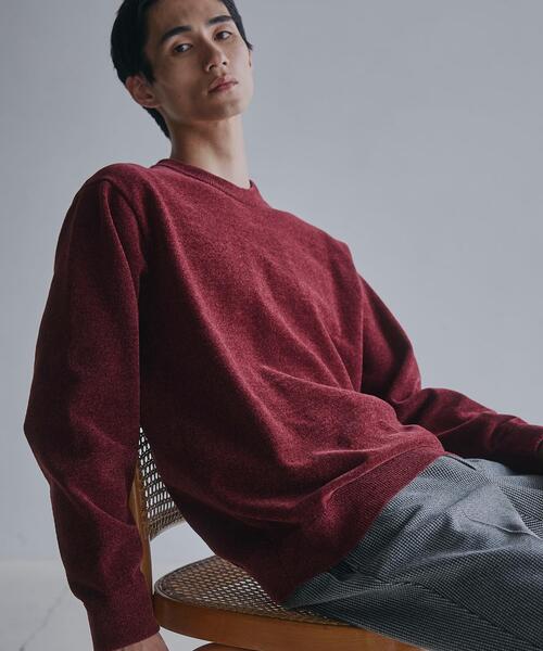 THE SHOP TK （ザ ショップ ティーケー ）の「【触れるたびに心地良い】ライトモールニット　洗濯機OK/ユニセックスでおすすめ！（ニット/セーター・メンズ・ボルドー/ブラック/ブルーグリーン/オフホワイト/ナチュラル・01/02/03/04）」の5枚目の写真