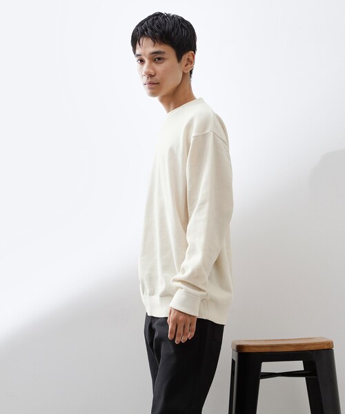 THE SHOP TK （ザ ショップ ティーケー ）の「【触れるたびに心地良い】ライトモールニット　洗濯機OK/ユニセックスでおすすめ！（ニット/セーター・メンズ・ボルドー/ブラック/ブルーグリーン/オフホワイト/ナチュラル・01/02/03/04）」の6枚目の写真