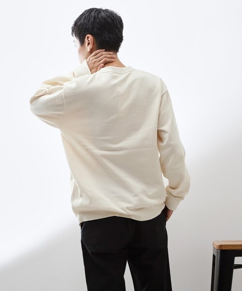 THE SHOP TK （ザ ショップ ティーケー ）の「【触れるたびに心地良い】ライトモールニット　洗濯機OK/ユニセックスでおすすめ！（ニット/セーター・メンズ・ボルドー/ブラック/ブルーグリーン/オフホワイト/ナチュラル・01/02/03/04）」の7枚目の写真