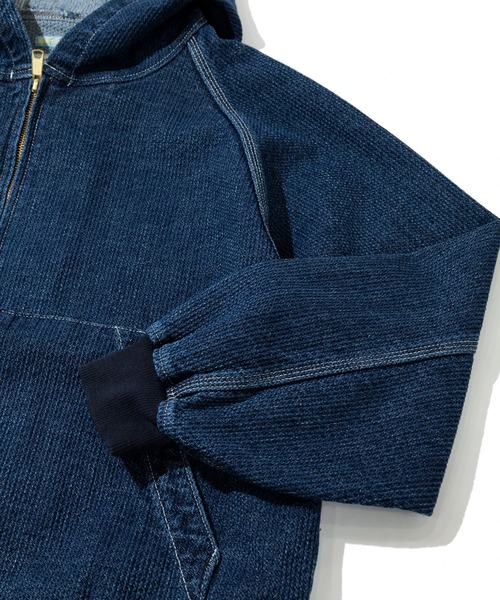 AOZORA(アオゾラ)の「AOZORA/アオゾラ 刺し子デニム ZIPパーカー(パーカー・メンズ・インディゴブルー・MEDIUM/LARGE/X-LARGE)」の12枚目の写真