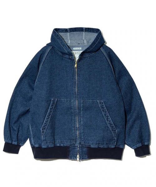 AOZORA(アオゾラ)の「AOZORA/アオゾラ 刺し子デニム ZIPパーカー(パーカー・メンズ・インディゴブルー・MEDIUM/LARGE/X-LARGE)」の8枚目の写真