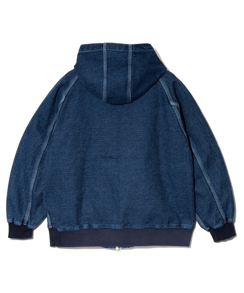 AOZORA(アオゾラ)の「AOZORA/アオゾラ 刺し子デニム ZIPパーカー(パーカー・メンズ・インディゴブルー・MEDIUM/LARGE/X-LARGE)」の7枚目の写真