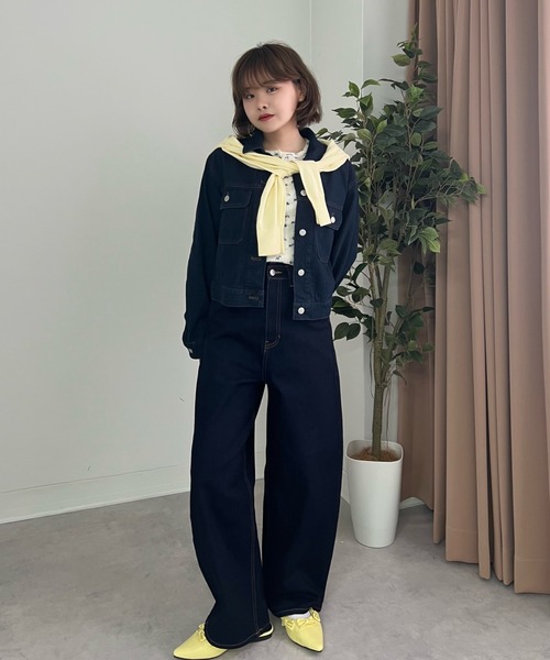 ZOZOMARKET(ゾゾマーケット)の「ZOZOMARKET by tomoka - ワイドサーキュラーデニムパンツ(デニムパンツ・レディース・インディゴブルー・マルチサイズ)」の6枚目の写真