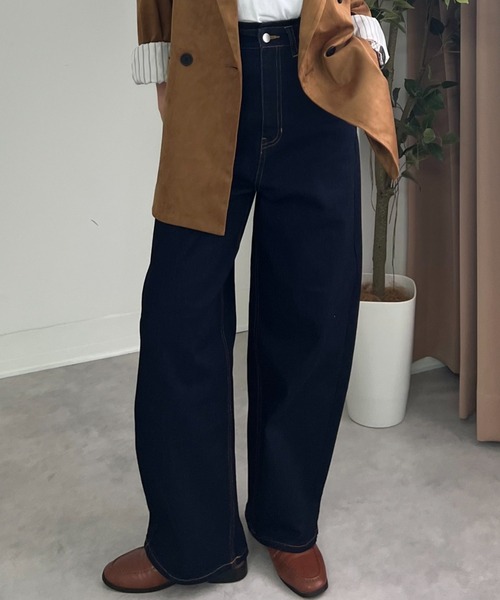 ZOZOMARKET(ゾゾマーケット)の「ZOZOMARKET by tomoka - ワイドサーキュラーデニムパンツ(デニムパンツ・レディース・インディゴブルー・マルチサイズ)」の9枚目の写真