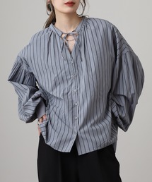 OMNES | 製品洗いブロード袖口リブギャザーシャツ(シャツ/ブラウス)