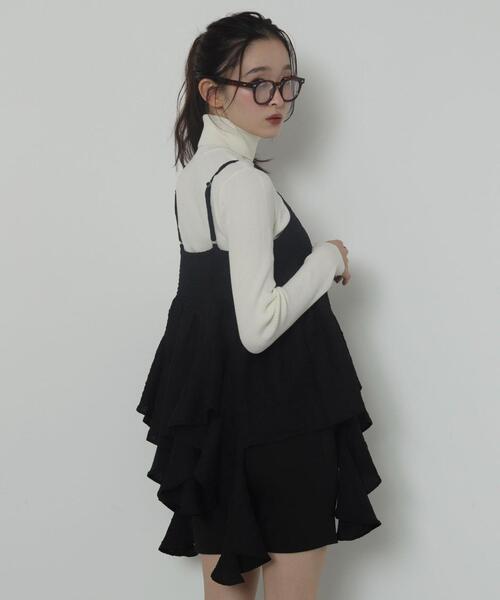 WEGO(ウィゴー)の「WEGO/イレヘムフリルキャミワンピース(ワンピース・レディース・アイボリー/ブラック・FREE)」の18枚目の写真