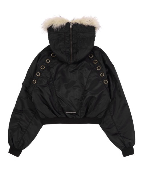 FANCY CLUB（ファンシークラブ）の「【FANCY CLUB】EYELET FUR MA-1 / 【ファンシークラブ】アイレットファーＭＡ-1（MA-1・レディース・ブラック/バーガンディー・ONE SIZE）」の22枚目の写真