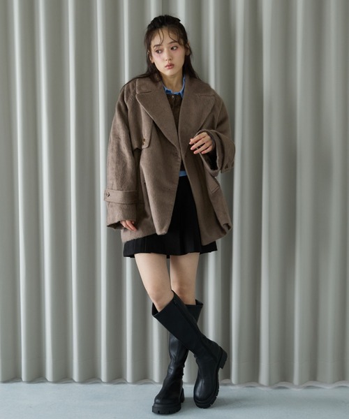 archives（アルシーヴ）の「シャギーダブルミドルコート（チェスター