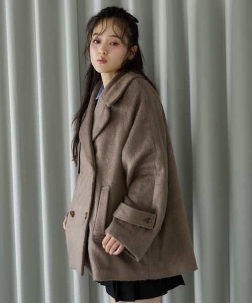 archives(アルシーヴ)の「シャギーダブルミドルコート(チェスターコート・レディース・ブラウン/アイボリー/ブラック・MEDIUM)」の15枚目の写真
