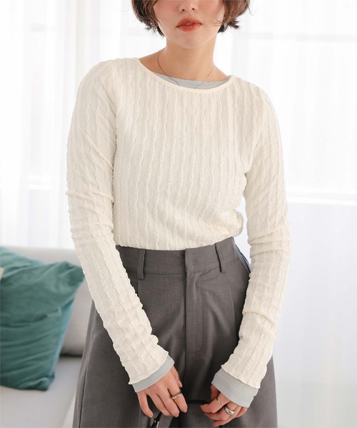 titivate(ティティベイト)の「前後2wayアソートカットカーディガン(カーディガン/ボレロ・レディース・ブラック/ブラウン/ホワイト系その他/アイボリー/ライトブルー・M/S/L)」の3枚目の写真