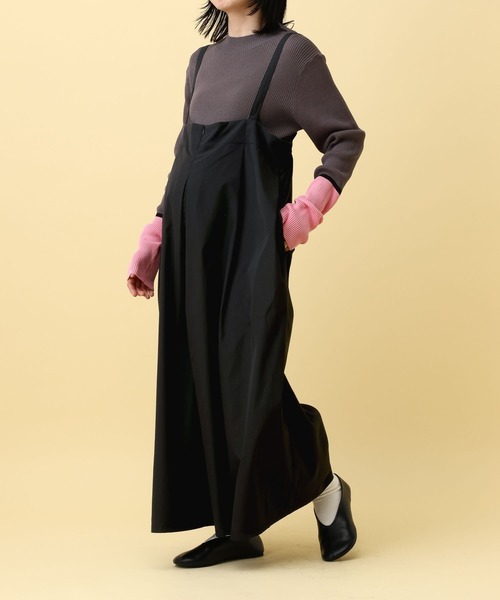 LEPSIM(レプシィム)の「【産前・産後対応】マタニティ/サス付きタックサロペ 593776(マタニティウェア/グッズ・レディース・キャメル/ブラック・FREE)」の5枚目の写真