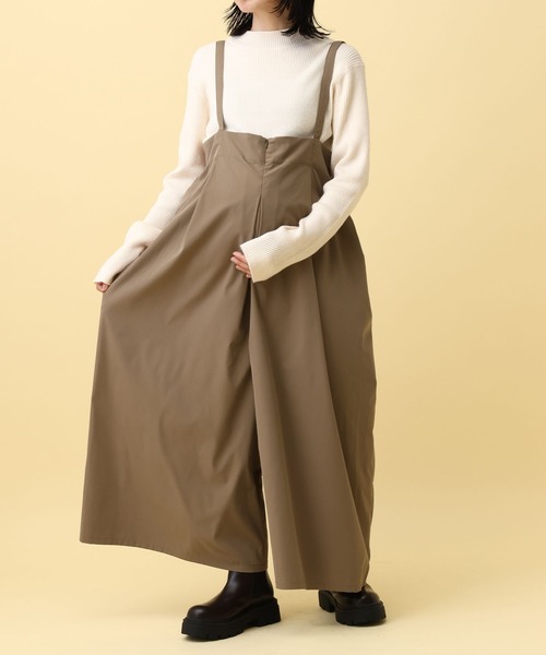 LEPSIM(レプシィム)の「【産前・産後対応】マタニティ/サス付きタックサロペ 593776(マタニティウェア/グッズ・レディース・キャメル/ブラック・FREE)」の13枚目の写真