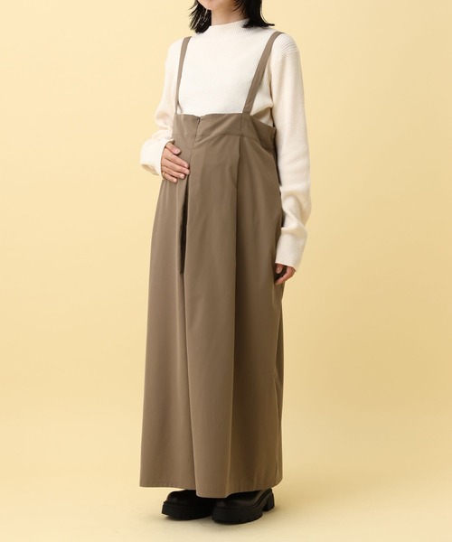 LEPSIM(レプシィム)の「【産前・産後対応】マタニティ/サス付きタックサロペ 593776(マタニティウェア/グッズ・レディース・キャメル/ブラック・FREE)」の20枚目の写真