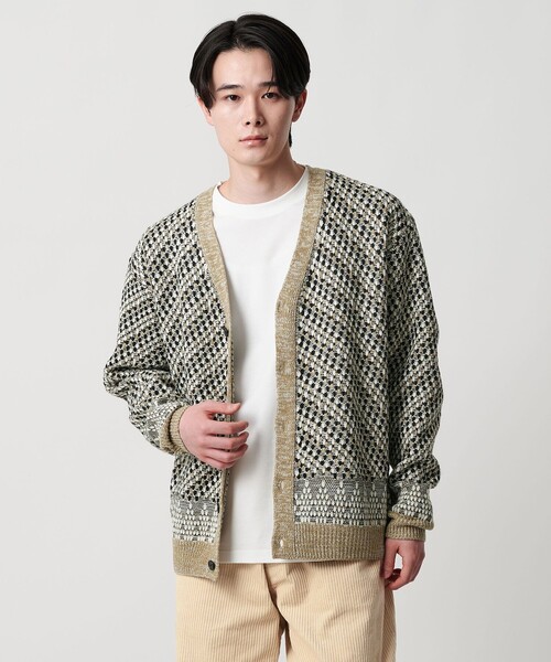 A DAY IN THE LIFE UNITED ARROWS(アデイインザライフユナイテッドアローズ)の「アブストラクト パターン カーディガン-ウォッシャブル-<A DAY IN THE LIFE>(カーディガン/ボレロ・メンズ・ブラック/ベージュ/ネイビー・L/M)」の4枚目の写真