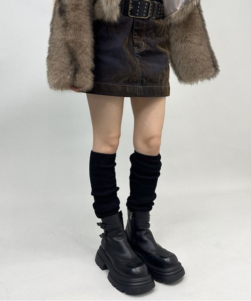 FOLLOWIN（フォロウィン）の「３color/ニットレッグウォーマー（レッグウォーマー・レディース・アイボリー/ブラック/グレー・FREE）」の9枚目の写真