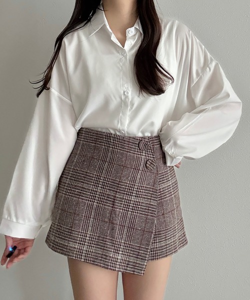 Cham.（チャム）の「シアーオーバーシャツ（シャツ/ブラウス・レディース・ブラック/オフホワイト/ブルー・F）」の14枚目の写真