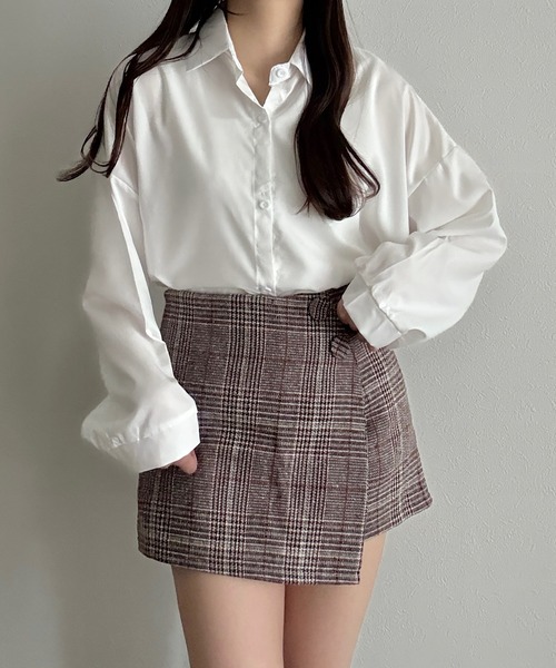 Cham.（チャム）の「シアーオーバーシャツ（シャツ/ブラウス・レディース・ブラック/オフホワイト/ブルー・F）」の15枚目の写真