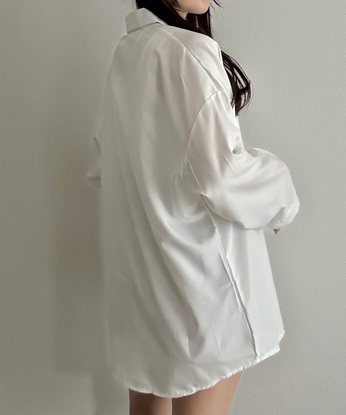 Cham.（チャム）の「シアーオーバーシャツ（シャツ/ブラウス・レディース・ブラック/オフホワイト/ブルー・F）」の22枚目の写真