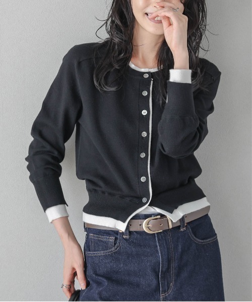 La-gemme（ラジェム）の「バイカラーレイヤードニットカーディガン（カーディガン/ボレロ・レディース・ブラウン/グレー/ブラック・フリー）」の10枚目の写真