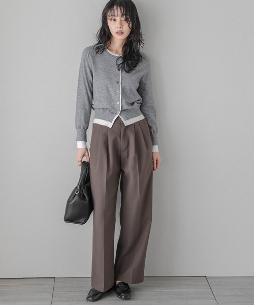 La-gemme（ラジェム）の「バイカラーレイヤードニットカーディガン（カーディガン/ボレロ・レディース・ブラウン/グレー/ブラック・フリー）」の11枚目の写真