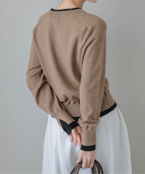 La-gemme（ラジェム）の「バイカラーレイヤードニットカーディガン（カーディガン/ボレロ・レディース・ブラウン/グレー/ブラック・フリー）」の17枚目の写真