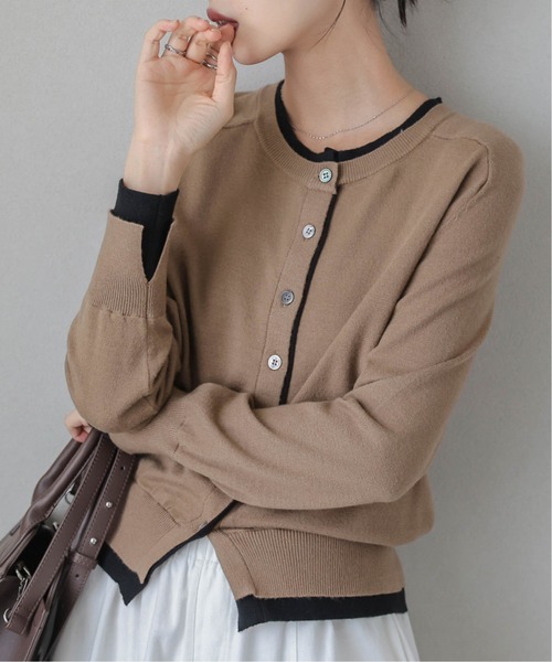 La-gemme（ラジェム）の「バイカラーレイヤードニットカーディガン（カーディガン/ボレロ・レディース・ブラウン/グレー/ブラック・フリー）」の20枚目の写真