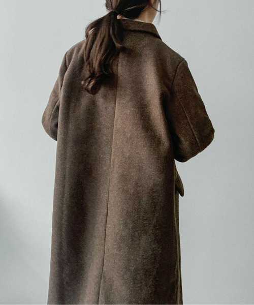 on:nue(オンニュ)の「【on:nue】ダブルボタンロングチェスターコート(チェスターコート・レディース・ブラック/アイボリー/ブラウン・FREE)」の10枚目の写真