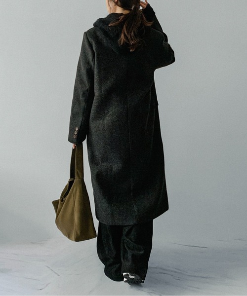 on:nue(オンニュ)の「【on:nue】ダブルボタンロングチェスターコート(チェスターコート・レディース・ブラック/アイボリー/ブラウン・FREE)」の15枚目の写真