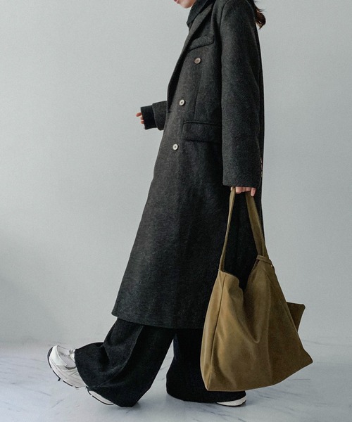 on:nue(オンニュ)の「【on:nue】ダブルボタンロングチェスターコート(チェスターコート・レディース・ブラック/アイボリー/ブラウン・FREE)」の16枚目の写真