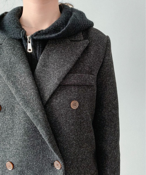 on:nue(オンニュ)の「【on:nue】ダブルボタンロングチェスターコート(チェスターコート・レディース・ブラック/アイボリー/ブラウン・FREE)」の21枚目の写真