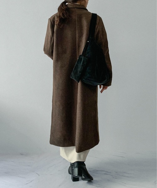 on:nue(オンニュ)の「【on:nue】ダブルボタンロングチェスターコート(チェスターコート・レディース・ブラック/アイボリー/ブラウン・FREE)」の7枚目の写真