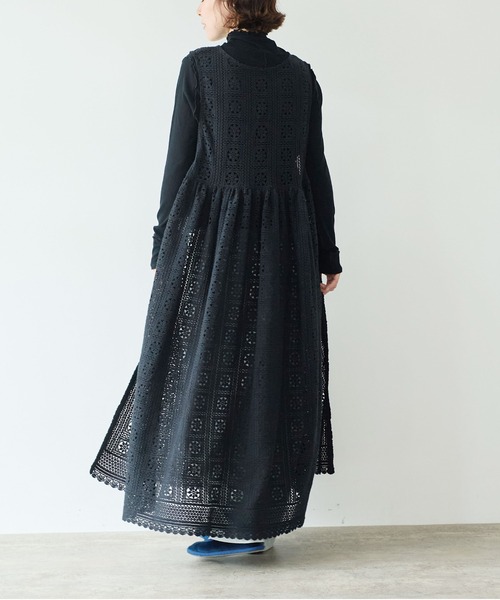 yuni（ユニ　）の「コットンレース side open ワンピース（ワンピース・レディース・ブラック/ホワイト・FREE）」の12枚目の写真