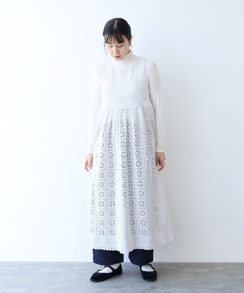 yuni（ユニ　）の「コットンレース side open ワンピース（ワンピース・レディース・ブラック/ホワイト・FREE）」の14枚目の写真