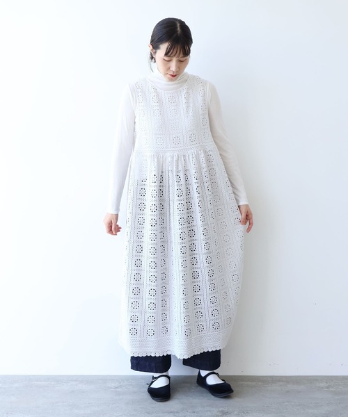 yuni（ユニ　）の「コットンレース side open ワンピース（ワンピース・レディース・ブラック/ホワイト・FREE）」の15枚目の写真