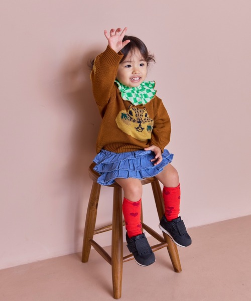 MARKEY'S（マーキーズ）の「デニムフリルキュロットパンツ（その他パンツ・キッズ・ブラック/ライトブルー・90/100/110/120/80/130/95）」の6枚目の写真
